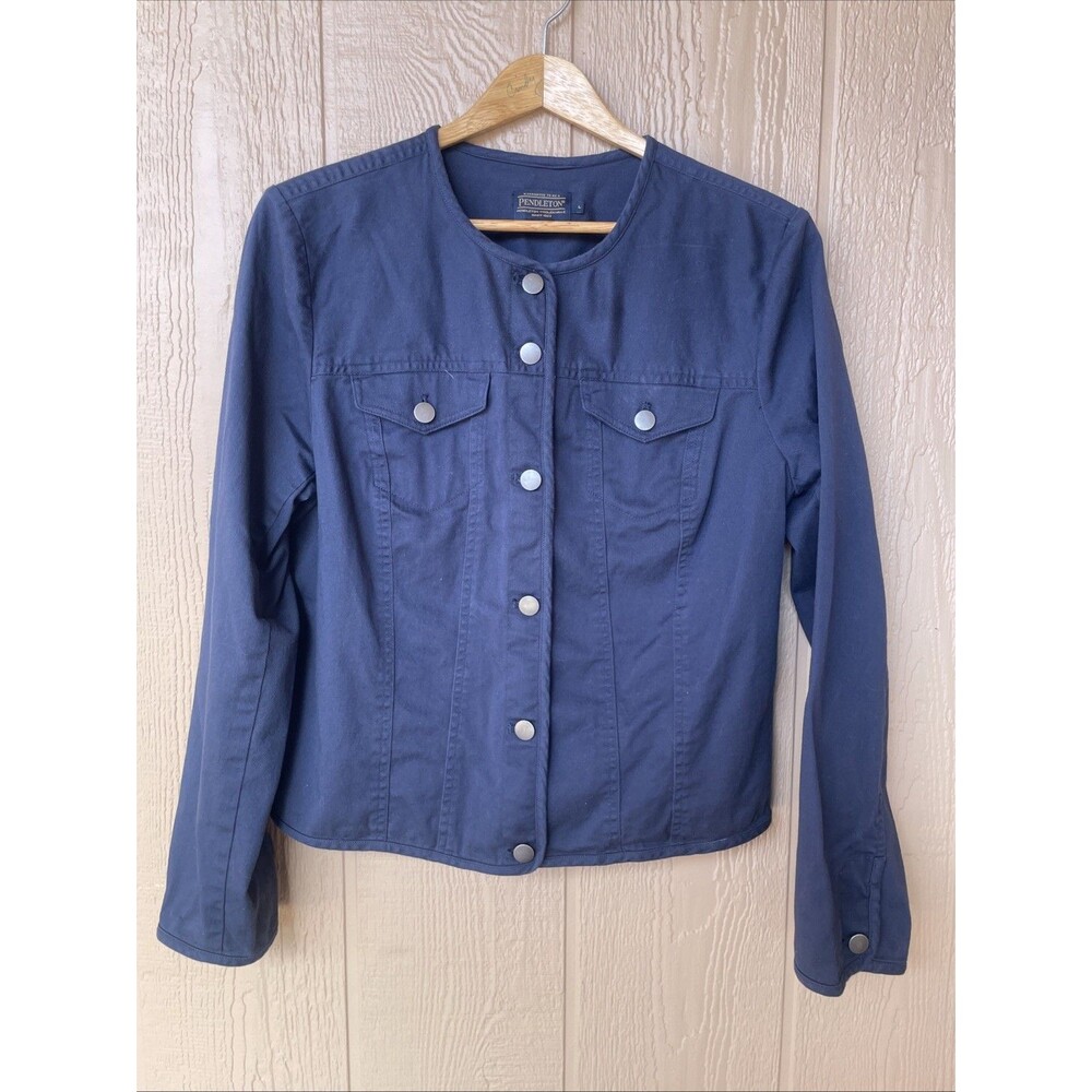 Pendleton Twill Button Front Utility Jacket Coat … - image 1